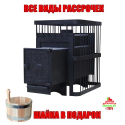 Печь банная ComfortProm СТАЛЬ 8 мм 26м3, чугунная дверь