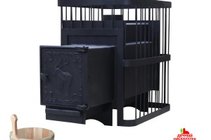Печь банная ComfortProm СТАЛЬ 8 мм 26м3, чугунная дверь
