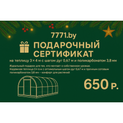 Подарочный сертификат на теплицу 3х4