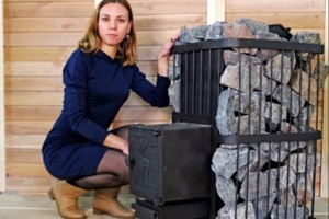 Печь банная ComfortProm СТАЛЬ 8 мм ЗАКРЫТАЯ КАМЕНКА, для парной до 20 кубов, вес 103 кг, длина дров до 40 см, на 180 кг камней, чугунная дверь 		