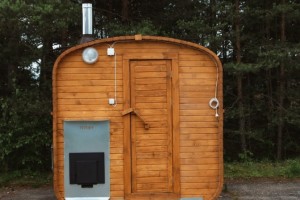 Баня квадро-бочка ComfortProm 1,5х2м метра с печным узлом