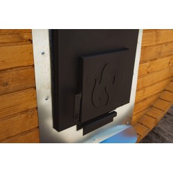 Баня-бочка ComfortProm 2 метра с печным узлом + козырёк 0,5м Баня-бочка ComfortProm 2 метра с печным узлом + козырёк 0,5м