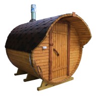 Баня-бочка ComfortProm 2 метра с печным узлом + козырёк 0,5м Баня-бочка ComfortProm 2 метра с печным узлом + козырёк 0,5м