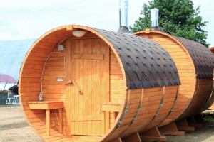 Комплект бани-бочки ComfortProm 2 метра + терраса 0,5м для самостоятельной сборки  