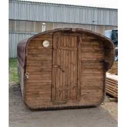 Баня квадро-бочка ComfortProm 2 метра с печным узлом + козырёк 0,5м