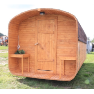 Баня квадро-бочка ComfortProm 4 метра с печным узлом и предбанником + терраса 0,5м Баня квадро-бочка ComfortProm 4 метра с печным узлом и предбанником + терраса 0,5м