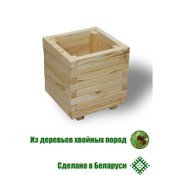 Клумба, кашпо деревянная ComfortProm H35x30x30cm натуральная