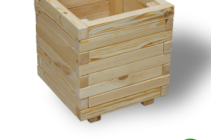 Клумба, кашпо деревянная ComfortProm H35x30x30cm натуральная