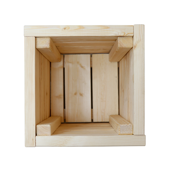 Клумба, кашпо деревянная ComfortProm H35x30x30cm натуральная