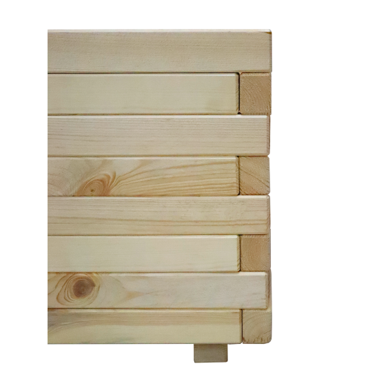 Клумба, кашпо деревянная ComfortProm H35x45x45cm натуральная