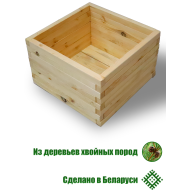 Клумба, кашпо деревянная Большая ComfortProm H35x55x55cm натуральная Клумба, кашпо деревянная Большая ComfortProm H35x55x55cm натуральная