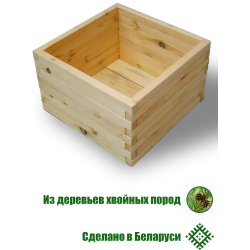 Клумба, кашпо деревянная Большая ComfortProm H35x55x55cm натуральная Клумба, кашпо деревянная Большая ComfortProm H35x55x55cm натуральная