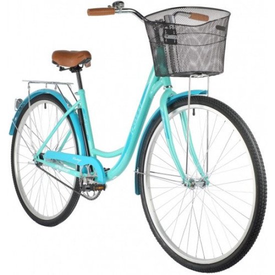 Велосипед Foxx Vintage 28" (2021) с корзиной бирюза
