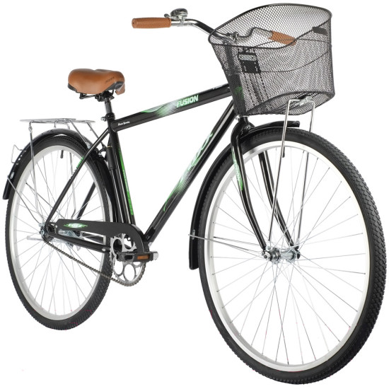 Велосипед Foxx Fusion 28" (2021) с корзиной черный