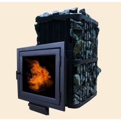 Печь банная ComfortProm ЧУГУН 20м3 ЗАКРЫТАЯ КАМЕНКА, ПАНОРАМА