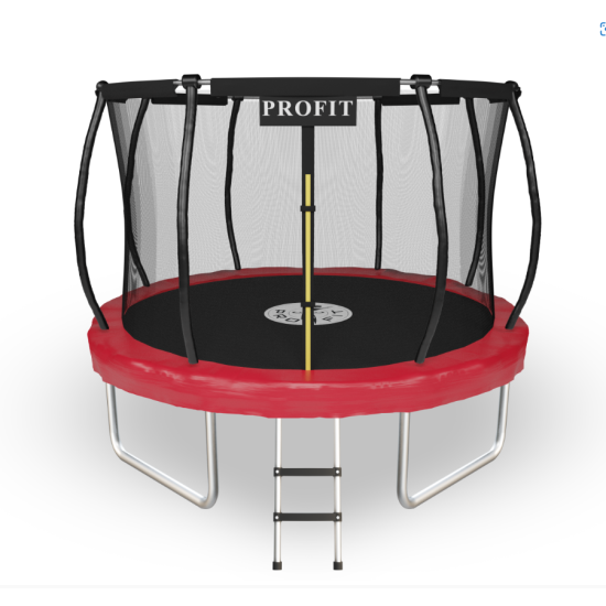 Батут ProFit Premium Red 312 см PRO с защитной сеткой и лестницей
