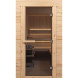 Дверь для бани 700*1900 ComfortProm, стекло 8мм, графит прозрачная