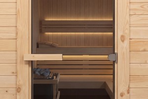 Дверь для бани 700*1900 ComfortProm, стекло 8мм, графит прозрачная