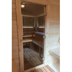 Дверь для бани 700*1900 ComfortProm, стекло 8мм, графит прозрачная