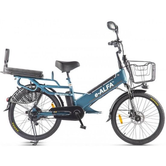 Электровелосипед GREEN CITY e-ALFA GL сине-серый матовый