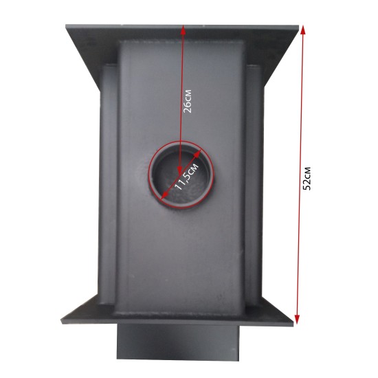 Печь банная ComfortProm СТАЛЬ 8 мм, для парной до 26 кубов, вес 104 кг, длина дров до 50 см, на 160 кг камней, чугунная дверь со стеклом