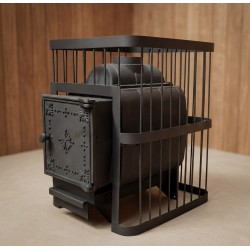 Печь банная ComfortProm ЧУГУН БЕЗ ВЫНОСА, для парной до 26 кубов, вес 80 кг, длина дров до 50 см, на 160 кг камней, чугунная дверь 