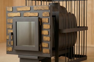 Печь банная ComfortProm ЧУГУН, для парной до 20 кубов, вес 74 кг, длина дров до 40 см, на 130 кг камней, дверь со стеклом декор