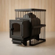 Печь банная ComfortProm ЧУГУН, для парной до 20 кубов, вес 72 кг, длина дров до 40 см, на 130 кг камней, чугунная дверь со стеклом