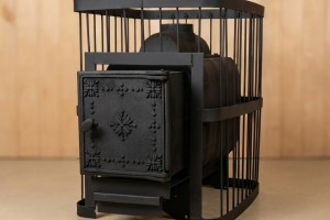 Печь ComfortProm банная ЧУГУН, для парной до 20 кубов, вес 73 кг, длина дров до 40 см, на 130 кг камней, чугунная дверь