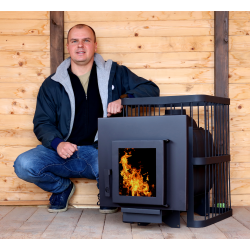 Печь банная ComfortProm ЧУГУН 20м3, дверь со стеклом