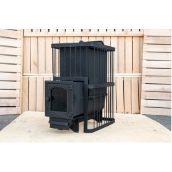 Печь банная ComfortProm ЧУГУН ЗАКРЫТАЯ КАМЕНКА, для парной до 20 кубов, вес 91 кг, длина дров до 40 см, на 190 кг камней, чугунная дверь со стеклом