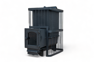 Печь банная ComfortProm СТАЛЬ 8 мм ЗАКРЫТАЯ КАМЕНКА, для парной до 20 кубов, вес 100 кг, длина дров до 40 см, на 180 кг камней, чугунная дверь со стеклом		