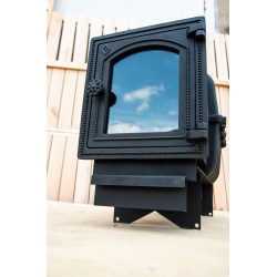 Печь банная ComfortProm ЧУГУН ПРЕМИУМ, для парной до 26 кубов, вес 83 кг, длина дров до 50 см, на 160 кг камней, чугунная дверь со стеклом