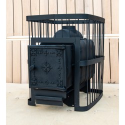 Печь банная ComfortProm ЧУГУН ПРЕМИУМ, для парной до 26 кубов, вес 84 кг, длина дров до 50 см, на 160 кг камней, чугунная дверь  