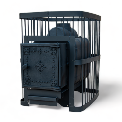 Печь ComfortProm банная ЧУГУН, для парной до 20 кубов, вес 73 кг, длина дров до 40 см, на 130 кг камней, чугунная дверь