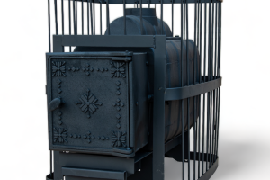 Печь ComfortProm банная ЧУГУН, для парной до 20 кубов, вес 73 кг, длина дров до 40 см, на 130 кг камней, чугунная дверь