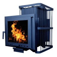 Печь банная ComfortProm СТАЛЬ 8 мм ЗАКРЫТАЯ КАМЕНКА, для парной до 20 кубов, вес 108 кг, длина дров до 40 см, на 180 кг камней, ПАНОРАМА