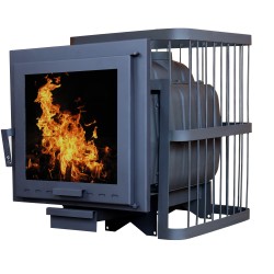 Печь банная ComfortProm ЧУГУН ПАНОРАМА, для парной до 20 кубов, вес 79 кг, длина дров до 40 см, на 130 кг камней