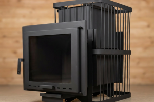 Печь банная ComfortProm СТАЛЬ 8 мм ЗАКРЫТАЯ КАМЕНКА, для парной до 20 кубов, вес 108 кг, длина дров до 40 см, на 180 кг камней, ПАНОРАМА