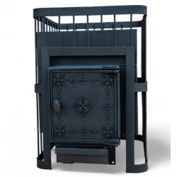 Печь банная ComfortProm СТАЛЬ 8 мм БЕЗ ВЫНОСА, для парной до 16 кубов,  чугунная дверь