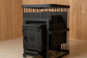 Печь банная ComfortProm СТАЛЬ 3 мм БЕЗ ВЫНОСА, для парной до 20 кубов, вес 53 кг, длина дров до 40 см, на 130 кг камней, чугунная дверь