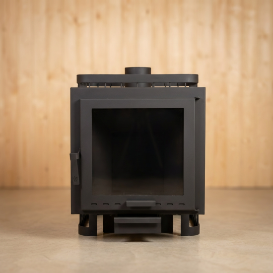 Печь банная ComfortProm СТАЛЬ 8 мм, для парной до 20 кубов, вес 95 кг, длина дров до 40 см, на 130 кг камней, ПАНОРАМА	