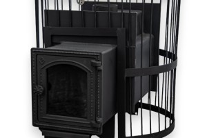 Печь банная ComfortProm СТАЛЬ 8 мм 20м3, чугунная дверь со стеклом