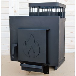 Печь банная ComfortProm СТАЛЬ 3 мм, для парной до 14 кубов, вес 46 кг, длина дров до 29 см, на 20кг камней, стальная дверь ОГОНЕК