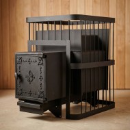 Печь банная ComfortProm ОПТИМАЛЬНАЯ УСИЛЕННАЯ 3 мм, для парной до 16 кубов, вес 56 кг, длина дров до 30 см, на 130 кг камней, чугунная дверь