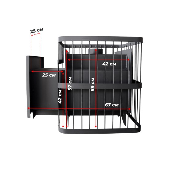 Печь банная ComfortProm СТАЛЬ 8 мм, для парной до 20 кубов, вес 89 кг, длина дров до 40 см, на 130 кг камней, дверь со стеклом