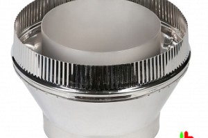 Переходник с одностенной трубы на двухстенную ф115/200, (нерж 430/нерж 430)