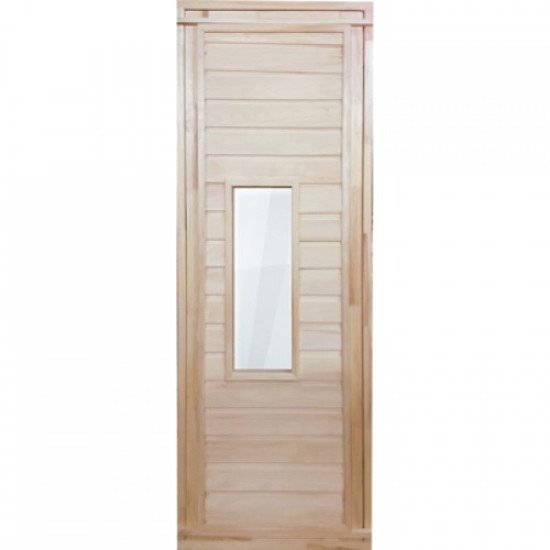 Дверь для бани 700х1900 деревянная со стеклом
