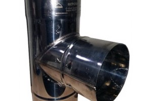 Тройник дымохода из нержавеющей стали 90 градусов, ⌀150мм