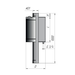 Бак овальный самоварного типа ф115/V80 AISI 430/0,8 мм БКС-80